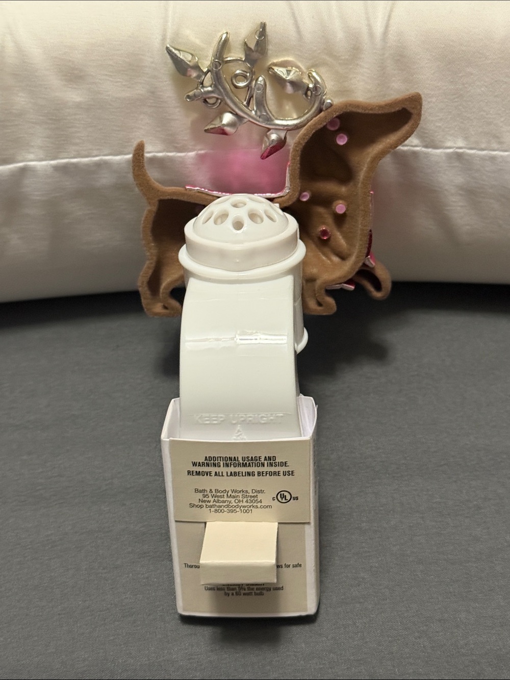 Bath & Body Works Holiday Brown Dachshund Wallflower with Pink & Jewel Accents - Picture 5 of 6